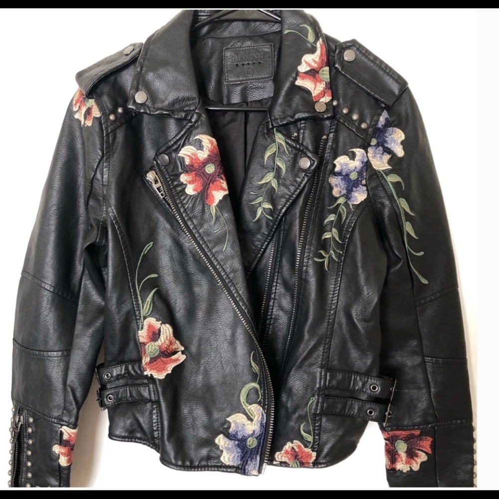 ✨Blank NYC Embroidered Leather Jacket size M✨